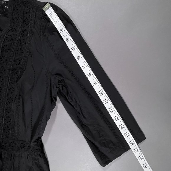 A.N.A. Black Top with Eyelets Front Tie Closure Size Small - Picture 10 of 15